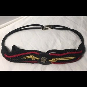 Unique belt knotted red gold black small